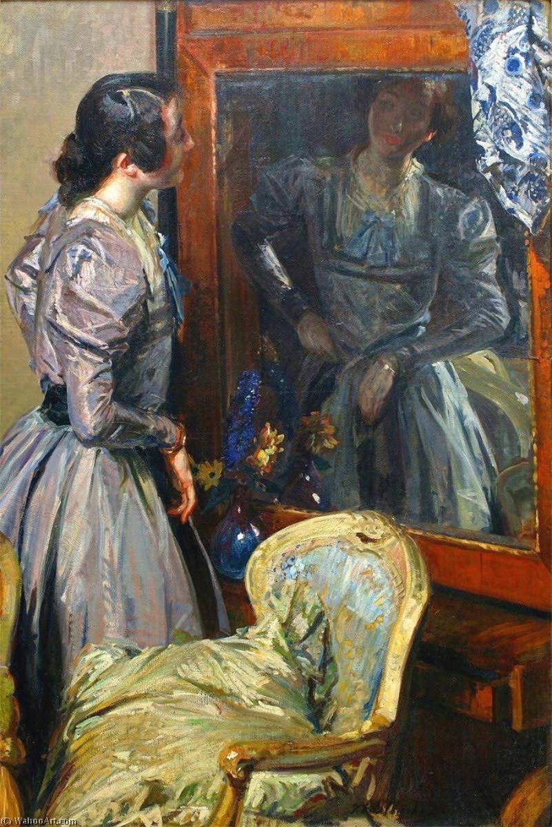 WikiOO.org - Encyclopedia of Fine Arts - Maleri, Artwork Jacques-Emile Blanche - In the Mirror