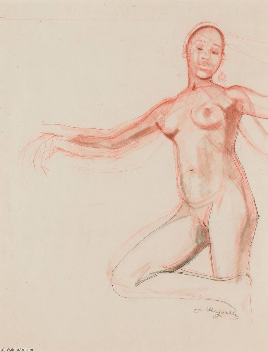 Wikioo.org - The Encyclopedia of Fine Arts - Painting, Artwork by Jacques Majorelle - Etude pour une beauté noire