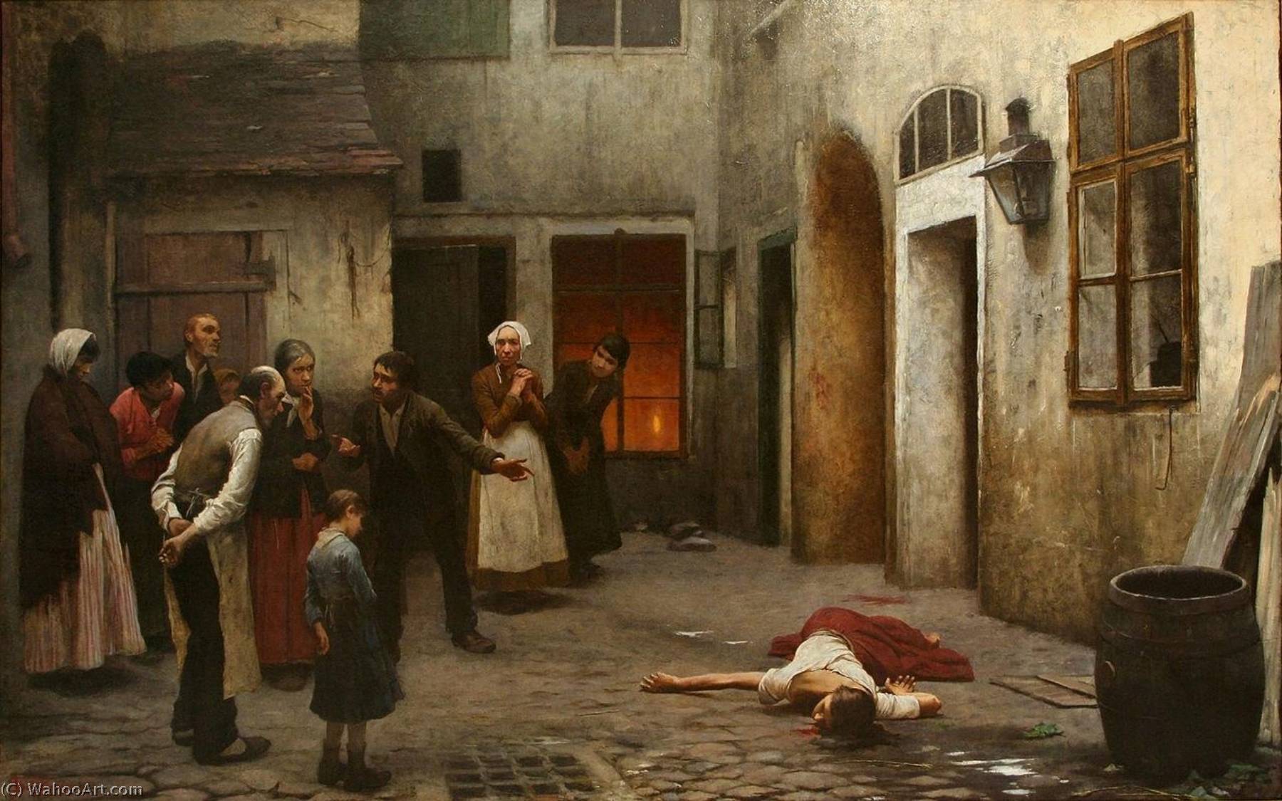 Wikioo.org – L'Enciclopedia delle Belle Arti - Pittura, Opere di Jakub Schikaneder - omicidio come  dopodomani  Casa