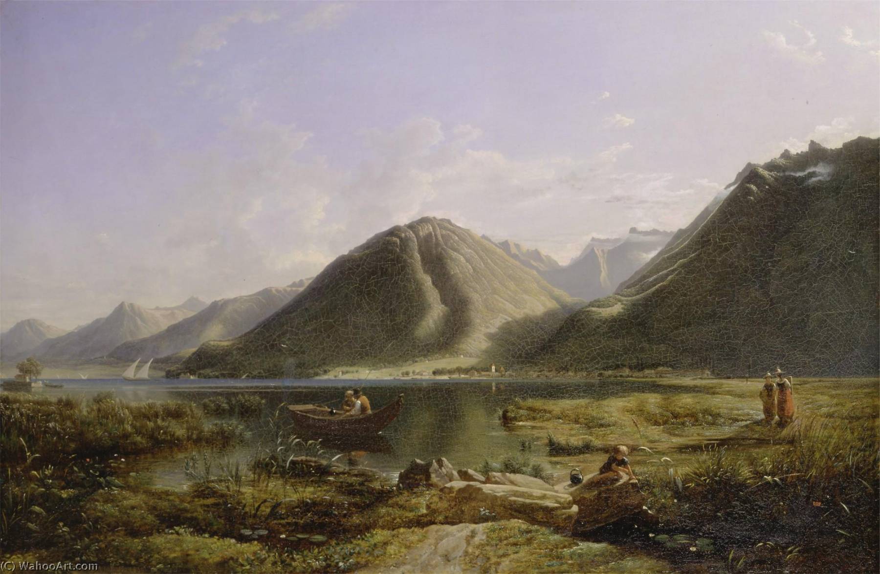 WikiOO.org - Εγκυκλοπαίδεια Καλών Τεχνών - Ζωγραφική, έργα τέχνης James Francis Danby - End of Lake Geneva