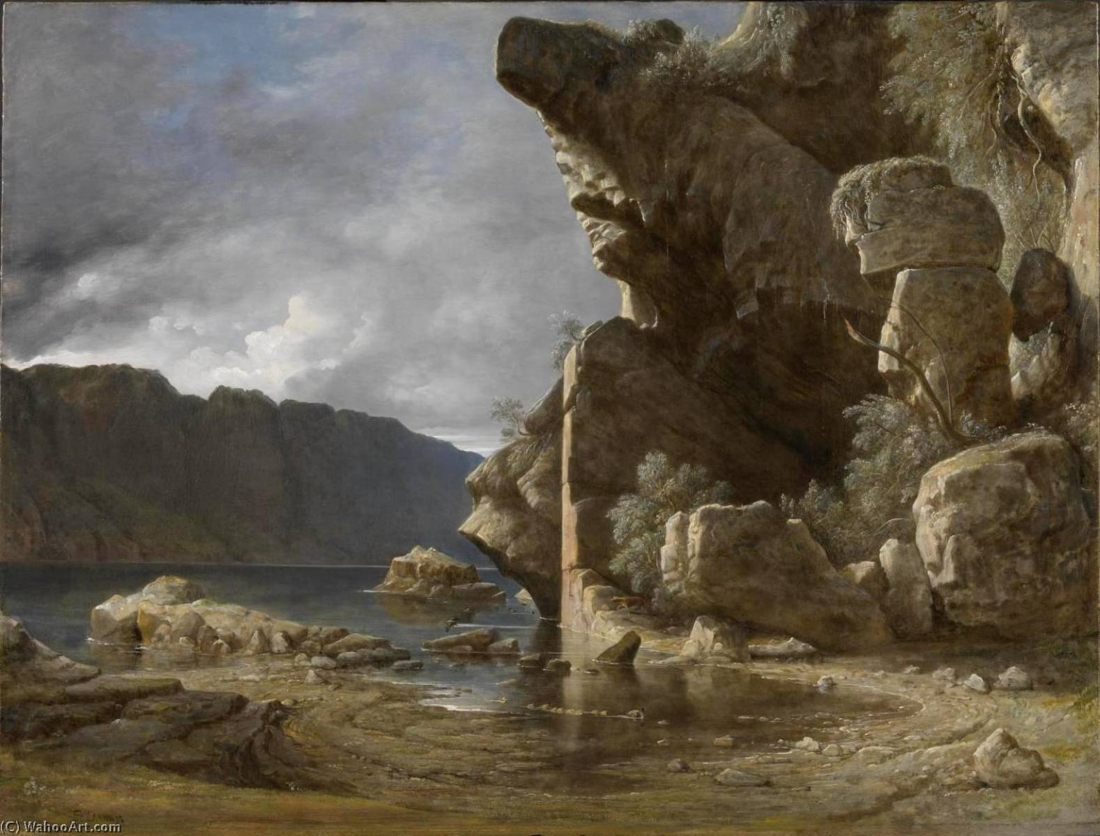 WikiOO.org - Енциклопедия за изящни изкуства - Живопис, Произведения на изкуството James Francis Danby - Liensfiord, Norway, Calm