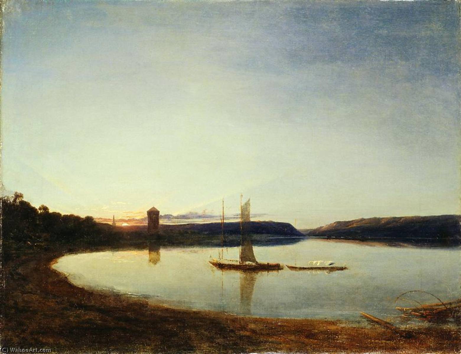Wikioo.org - Bách khoa toàn thư về mỹ thuật - Vẽ tranh, Tác phẩm nghệ thuật James Francis Danby - A Lake by Sunset