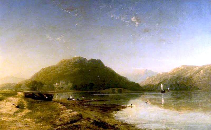 Wikioo.org - The Encyclopedia of Fine Arts - Painting, Artwork by James Francis Danby - Loch Fyne with Inverary Castle from the South West