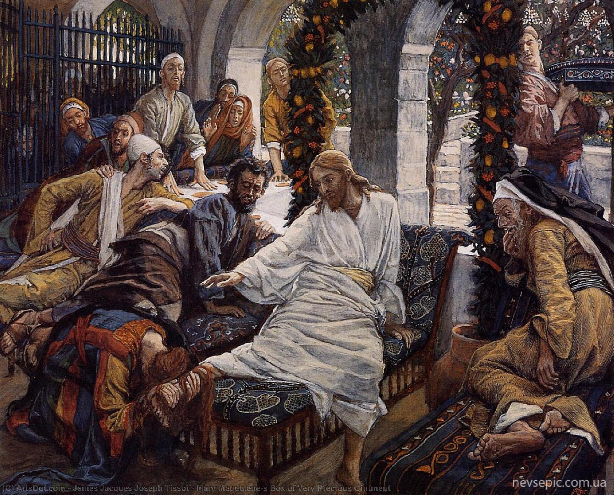 Wikioo.org - The Encyclopedia of Fine Arts - Painting, Artwork by James Jacques Joseph Tissot - Mary Magdalene's Box of Very Precious Ointment