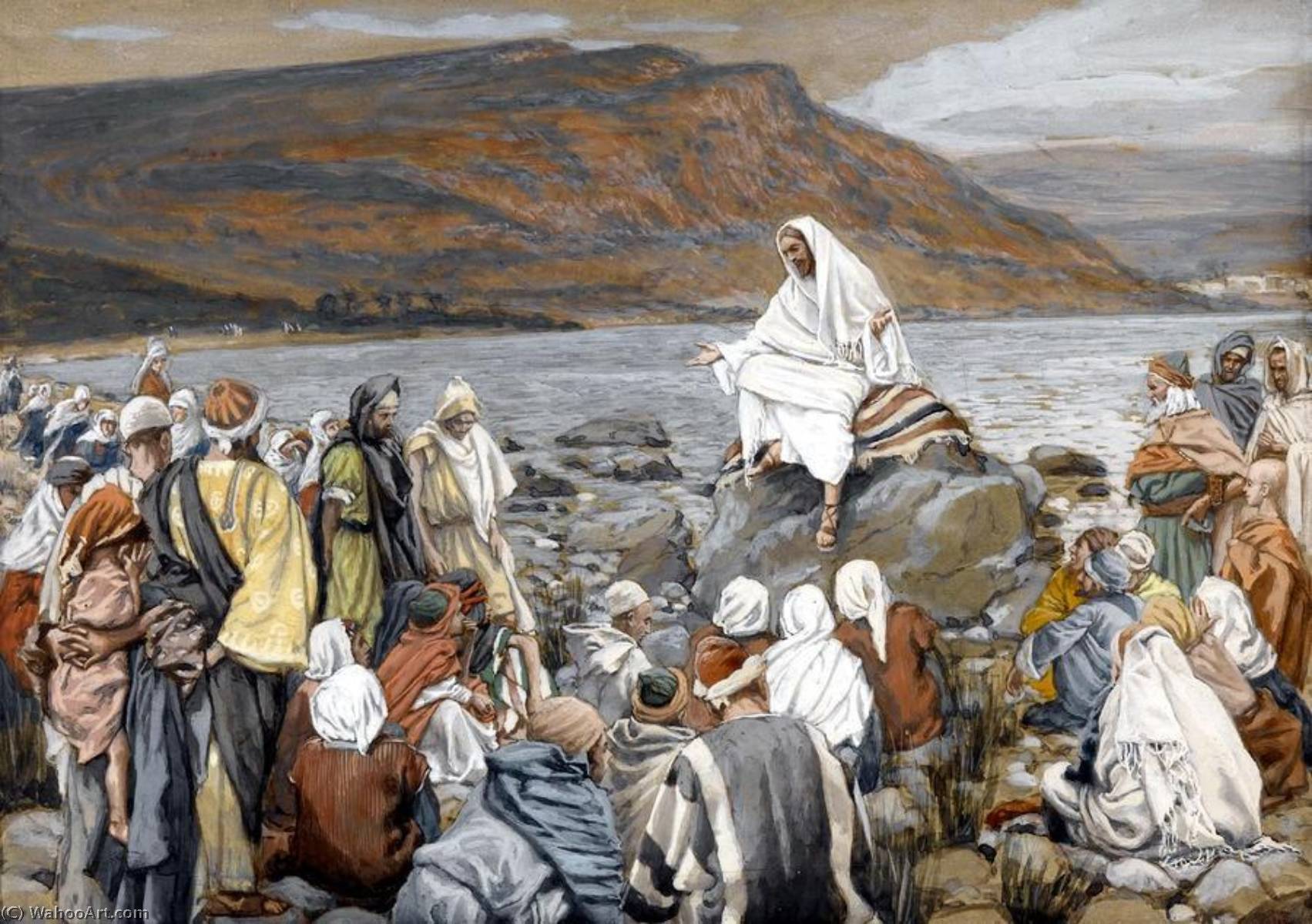 Wikioo.org - The Encyclopedia of Fine Arts - Painting, Artwork by James Jacques Joseph Tissot - Jesus Teaches the People by the Sea