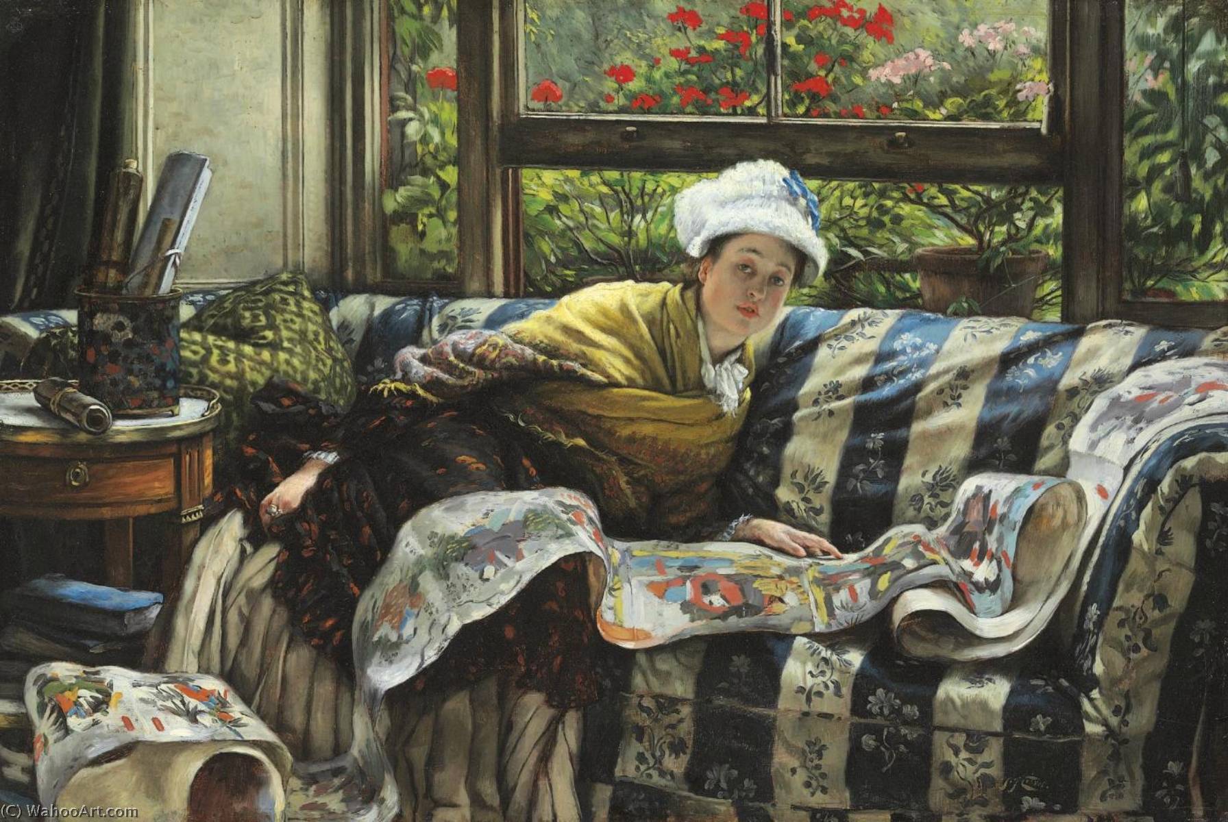 Wikioo.org - The Encyclopedia of Fine Arts - Painting, Artwork by James Jaques Joseph Tissot - The Japanese Scroll