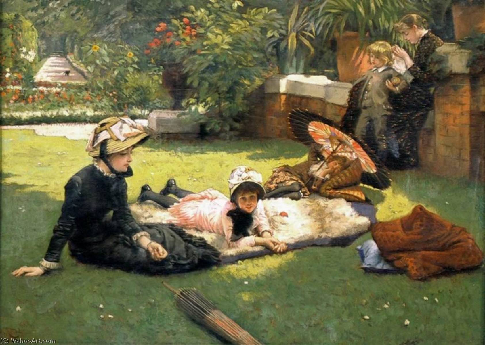 Wikioo.org - The Encyclopedia of Fine Arts - Painting, Artwork by James Jacques Joseph Tissot - Kathleen Newton in the Garden