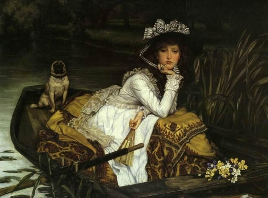 Wikioo.org - The Encyclopedia of Fine Arts - Painting, Artwork by James Jacques Joseph Tissot - Young Lady in a Boat