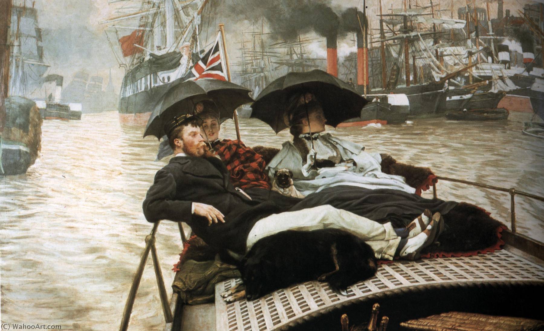 Wikioo.org - The Encyclopedia of Fine Arts - Painting, Artwork by James Jacques Joseph Tissot - English The Thames Deutsch Die Themse