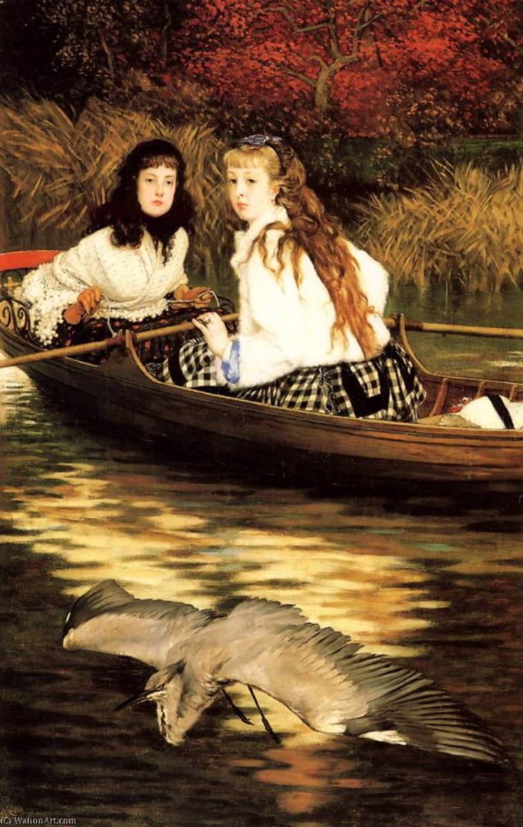 Wikioo.org - The Encyclopedia of Fine Arts - Painting, Artwork by James Jacques Joseph Tissot - English On the Thames. A Heron