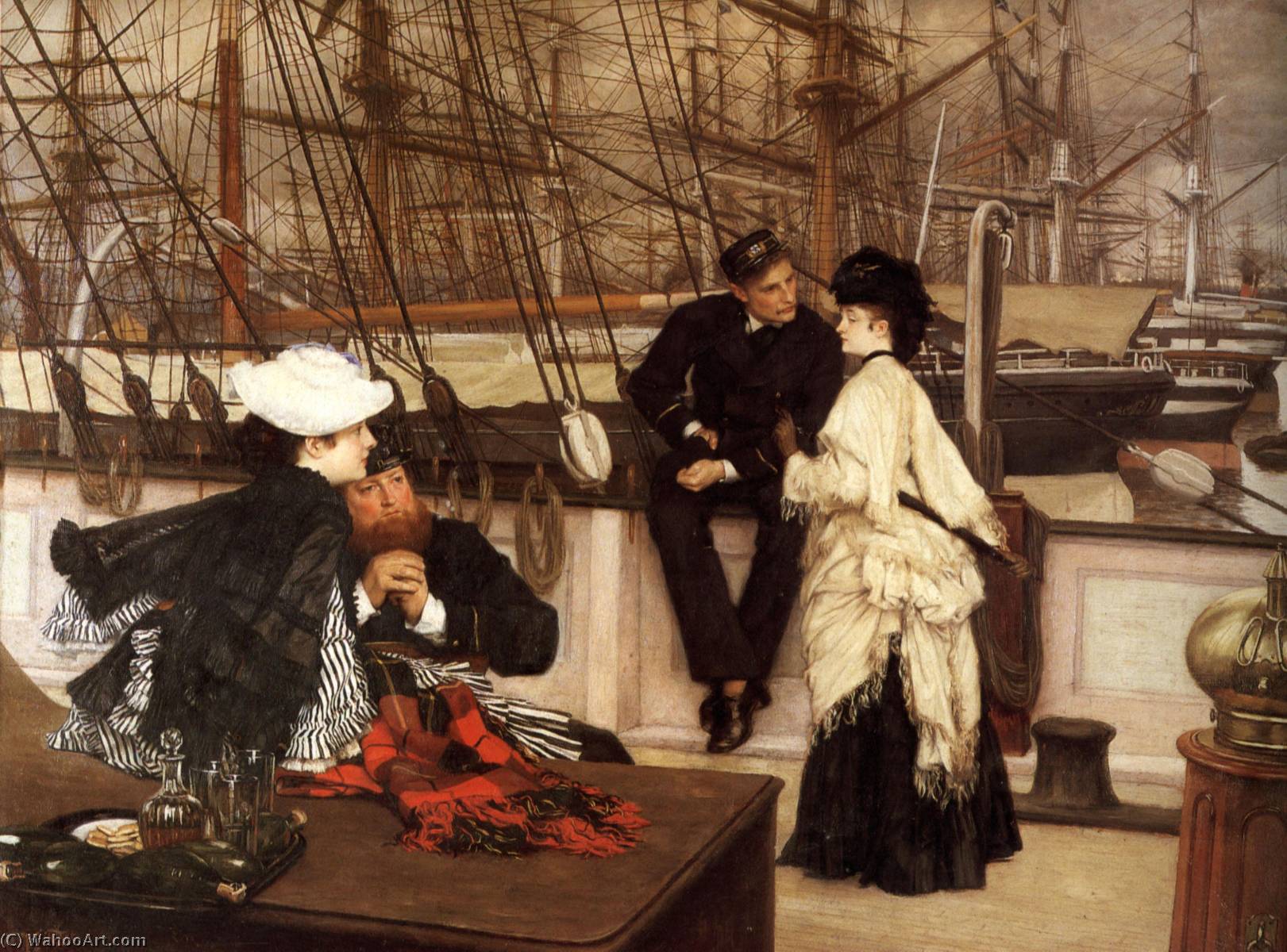 WikiOO.org – 美術百科全書 - 繪畫，作品 James Jaques Joseph Tissot - 英语 的  队长  和  的  伴侣