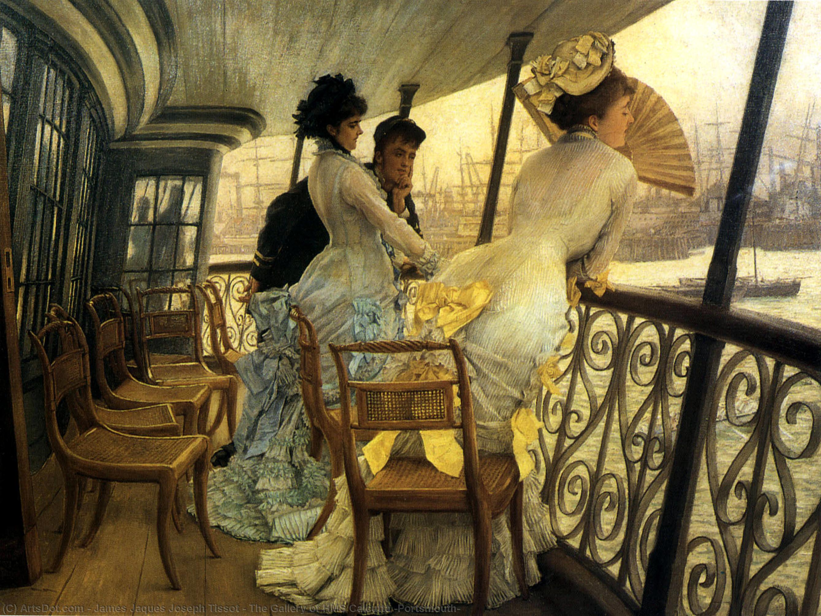 Wikioo.org - The Encyclopedia of Fine Arts - Painting, Artwork by James Jaques Joseph Tissot - The Gallery of HMS Calcutta (Portsmouth)