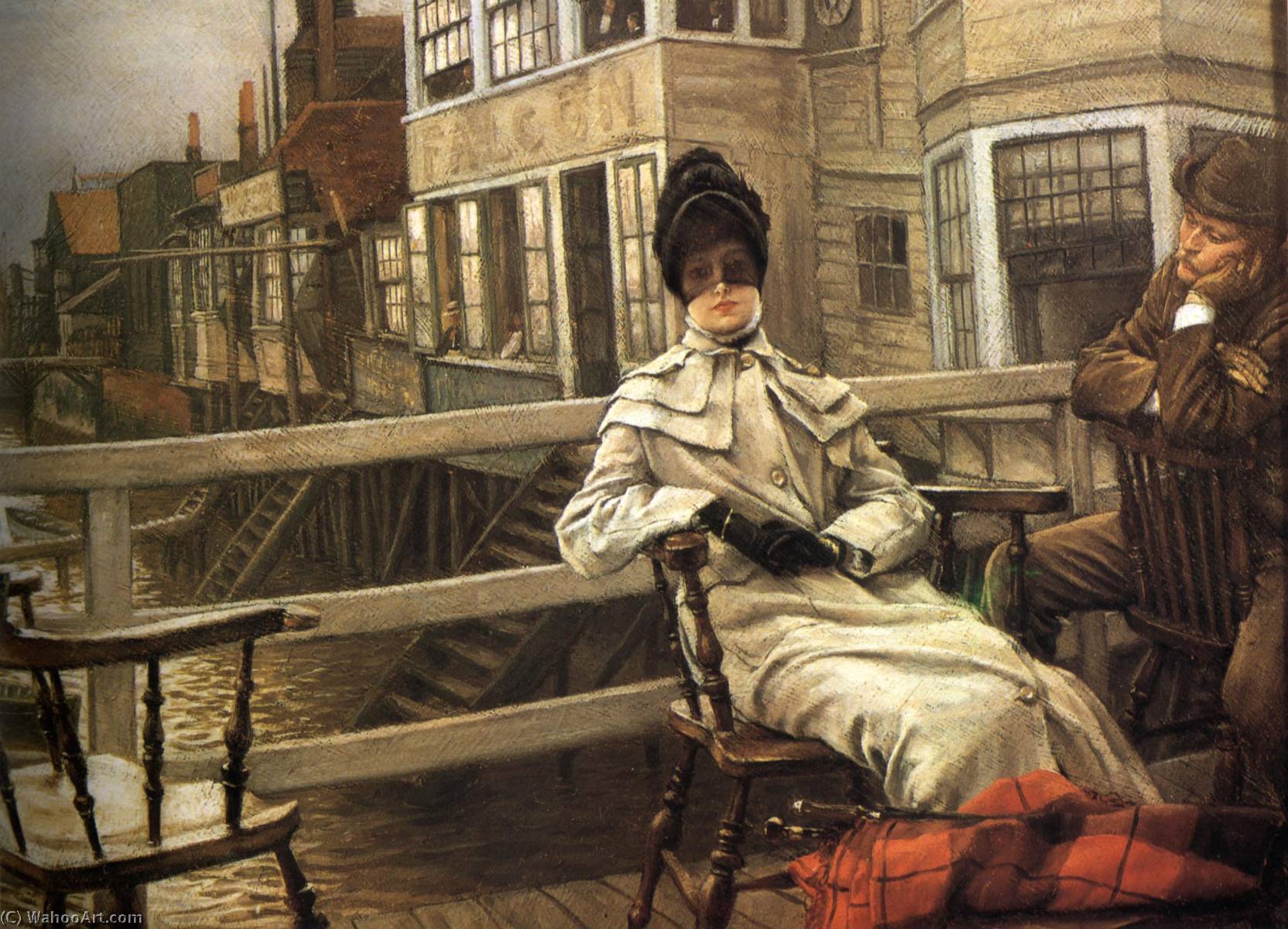Wikioo.org - The Encyclopedia of Fine Arts - Painting, Artwork by James Jaques Joseph Tissot - English Waiting for the Ferry II
