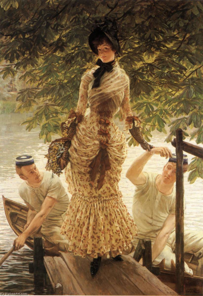 WikiOO.org - אנציקלופדיה לאמנויות יפות - ציור, יצירות אמנות James Jacques Joseph Tissot - English On the Thames