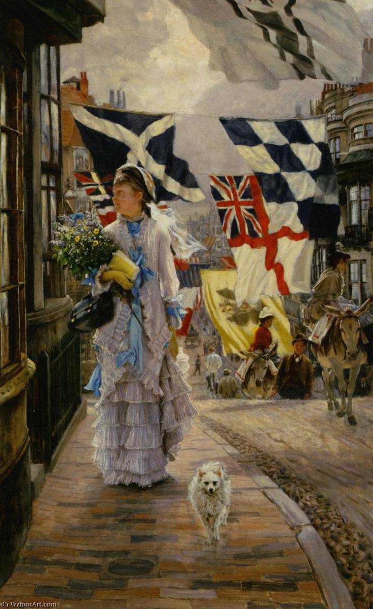 Wikioo.org - The Encyclopedia of Fine Arts - Painting, Artwork by James Jaques Joseph Tissot - English A Fete Day at Brighton