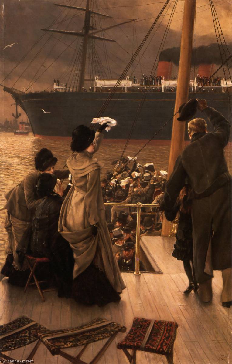 Wikioo.org - Bách khoa toàn thư về mỹ thuật - Vẽ tranh, Tác phẩm nghệ thuật James Jaques Joseph Tissot - English Goodbye on the Mersey