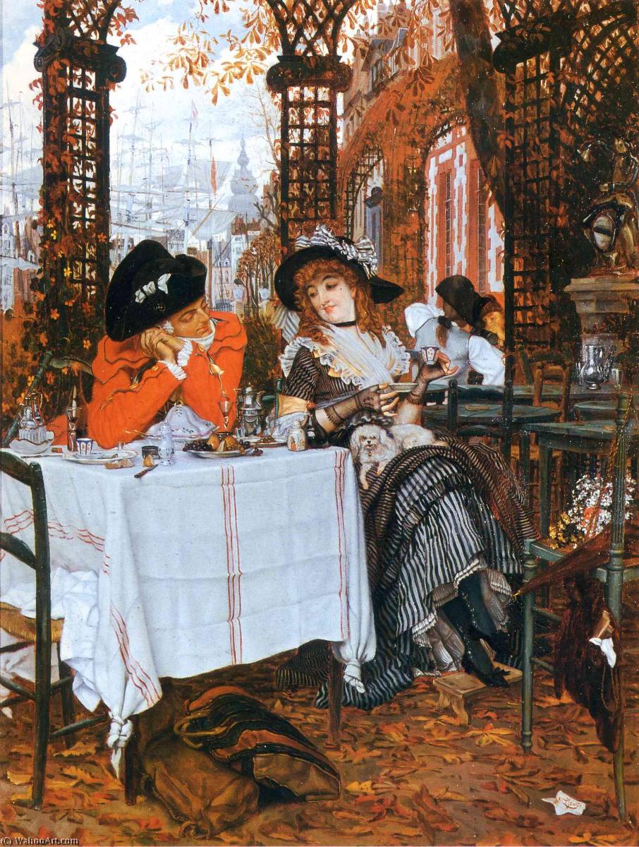 Wikioo.org - The Encyclopedia of Fine Arts - Painting, Artwork by James Jaques Joseph Tissot - English A Luncheon Français Le dejeuner