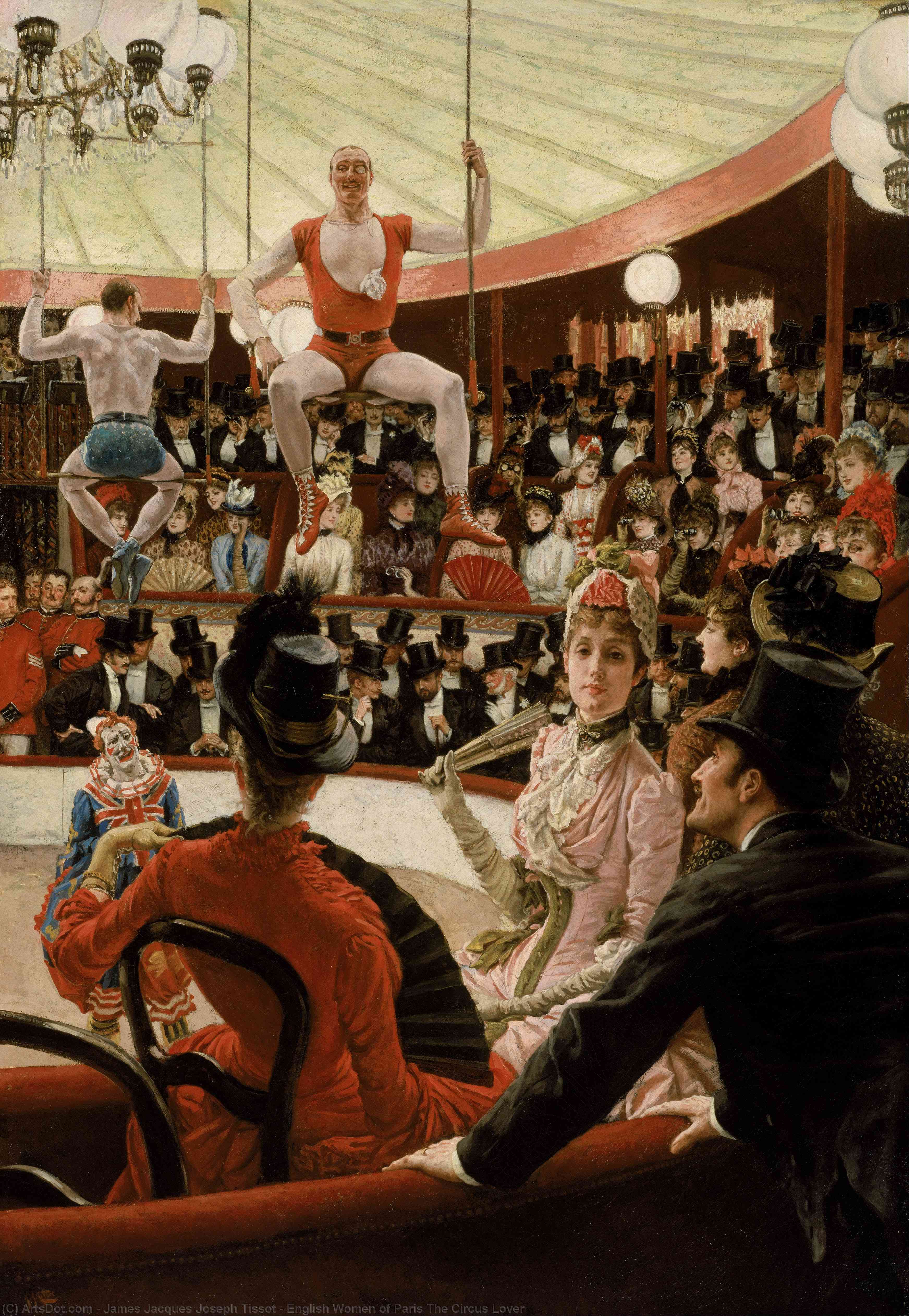 Wikioo.org – L'Encyclopédie des Beaux Arts - Peinture, Oeuvre de James Jacques Joseph Tissot - femmes anglaises de  Paris  au  cirque  amant