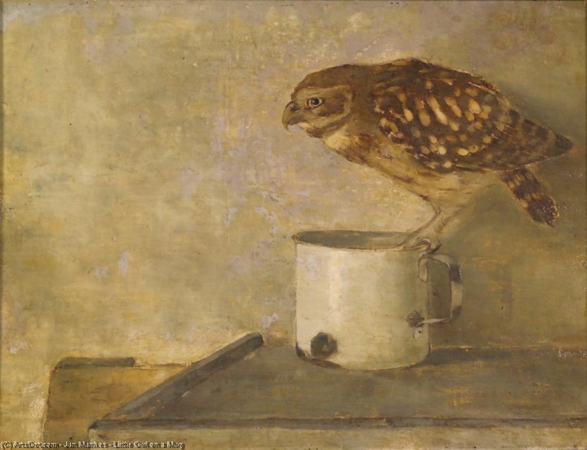 Wikioo.org - The Encyclopedia of Fine Arts - Painting, Artwork by Jan Mankes - Little Owl on a Mug