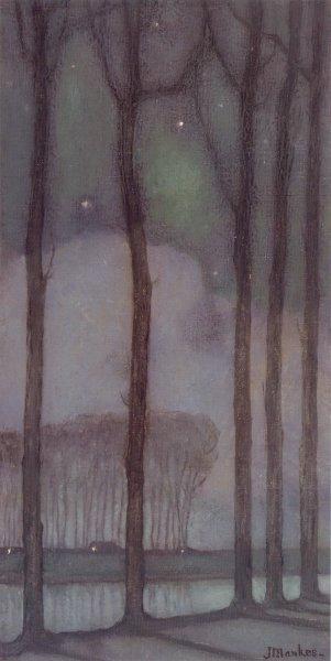 WikiOO.org - Encyclopedia of Fine Arts - Schilderen, Artwork Jan Mankes - Moonlit Night