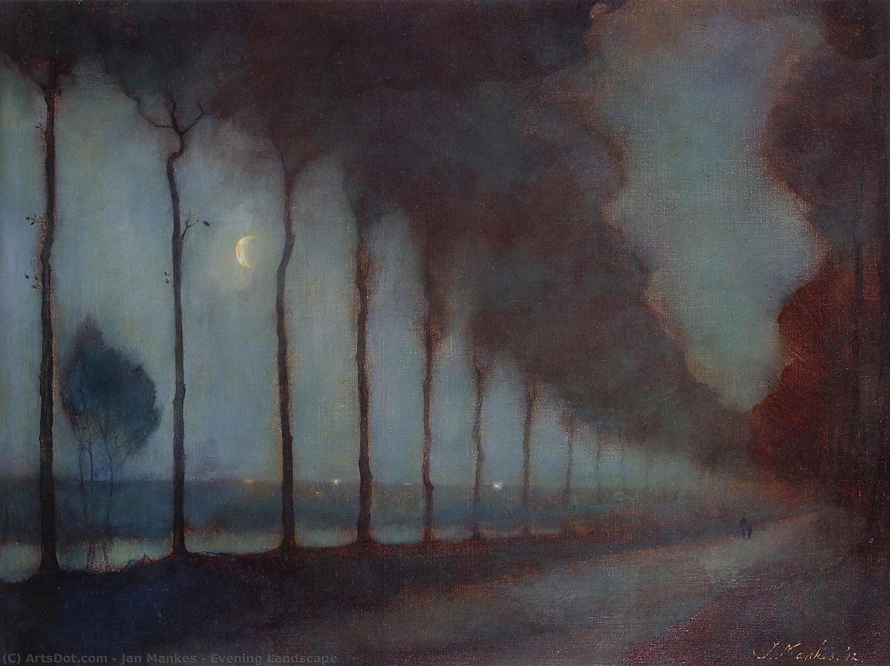 Wikioo.org - The Encyclopedia of Fine Arts - Painting, Artwork by Jan Mankes - Evening Landscape