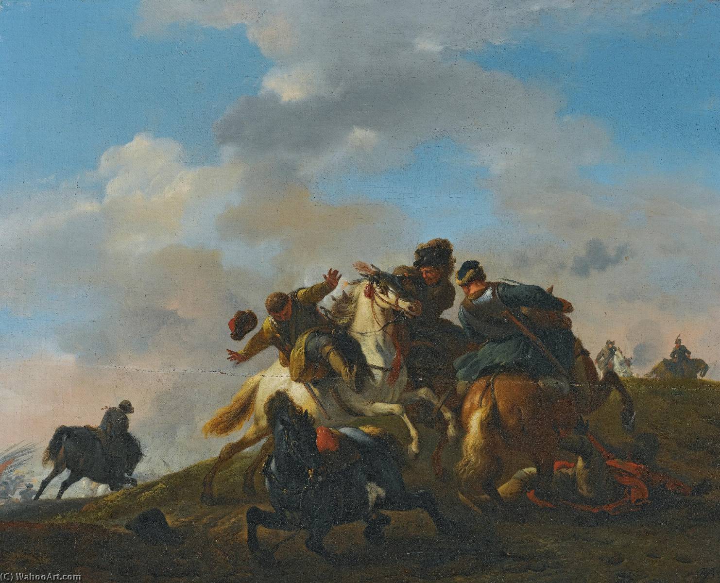 Wikioo.org - The Encyclopedia of Fine Arts - Painting, Artwork by Jan Van Huchtenburg - A cavalry skirmish