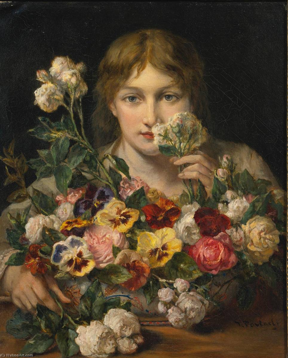 WikiOO.org - Encyclopedia of Fine Arts - Maľba, Artwork Jean François Portaels - Sweet Flowers