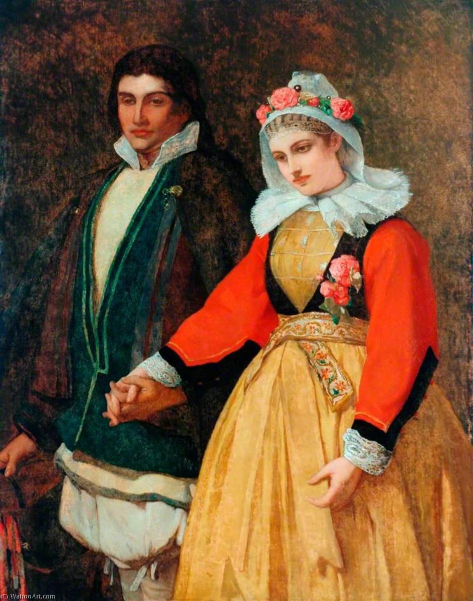WikiOO.org - Encyclopedia of Fine Arts - Lukisan, Artwork Jean François Portaels - Double Portrait, the Betrothed