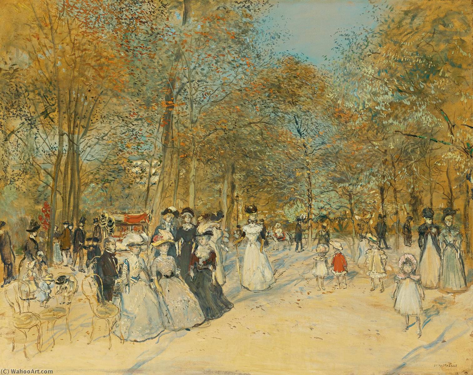 WikiOO.org - Енциклопедия за изящни изкуства - Живопис, Произведения на изкуството Jean-François Raffaelli - Les Champs Élysées