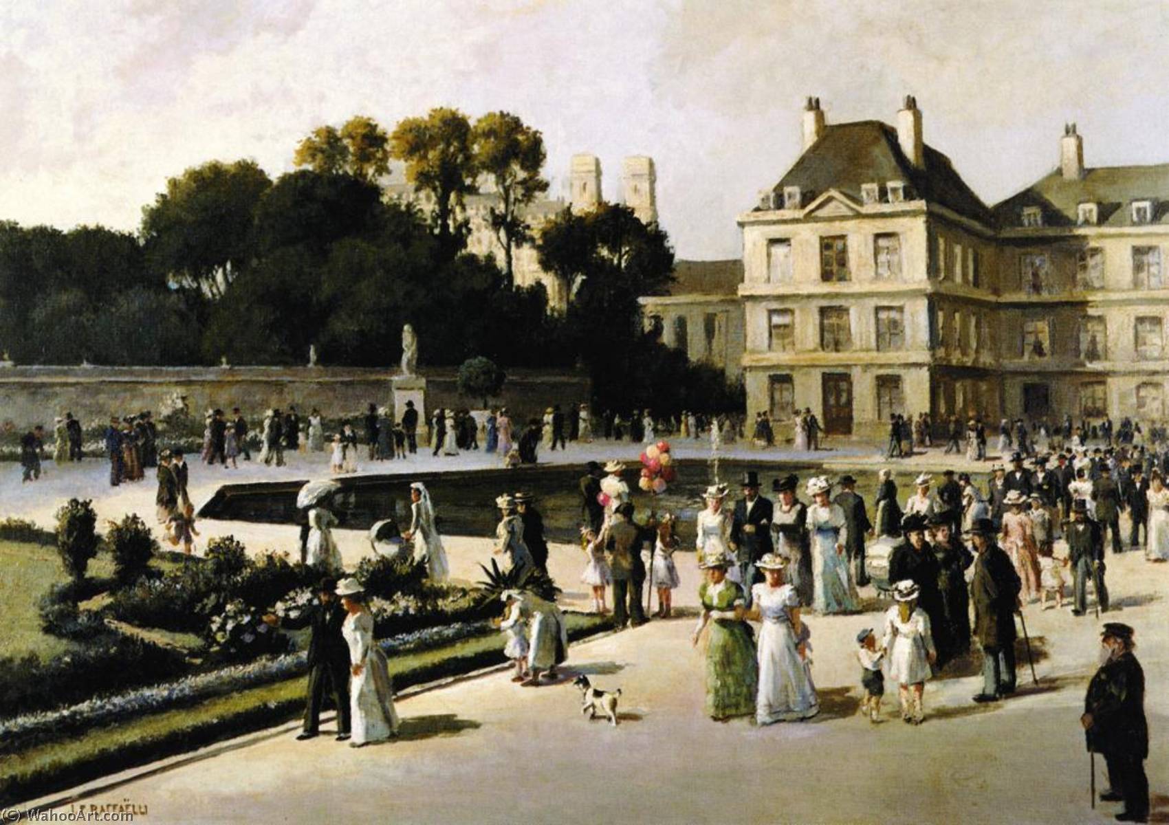 WikiOO.org - Encyclopedia of Fine Arts - Maleri, Artwork Jean-François Raffaelli - Jardin du Luxembourg