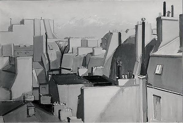 WikiOO.org - Encyclopedia of Fine Arts - Maleri, Artwork Jean Hélion - Roofs, Paris