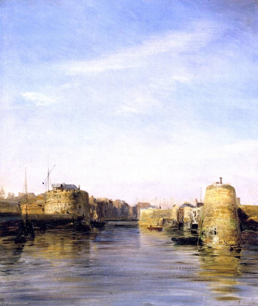 Wikioo.org - The Encyclopedia of Fine Arts - Painting, Artwork by Jean Antoine Théodore De Gudin - Entry to the Port of Le Havre
