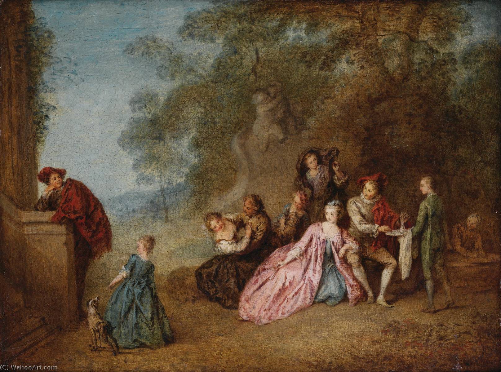 Wikioo.org - The Encyclopedia of Fine Arts - Painting, Artwork by Jean-Baptiste Pater - L'amour et le badinage