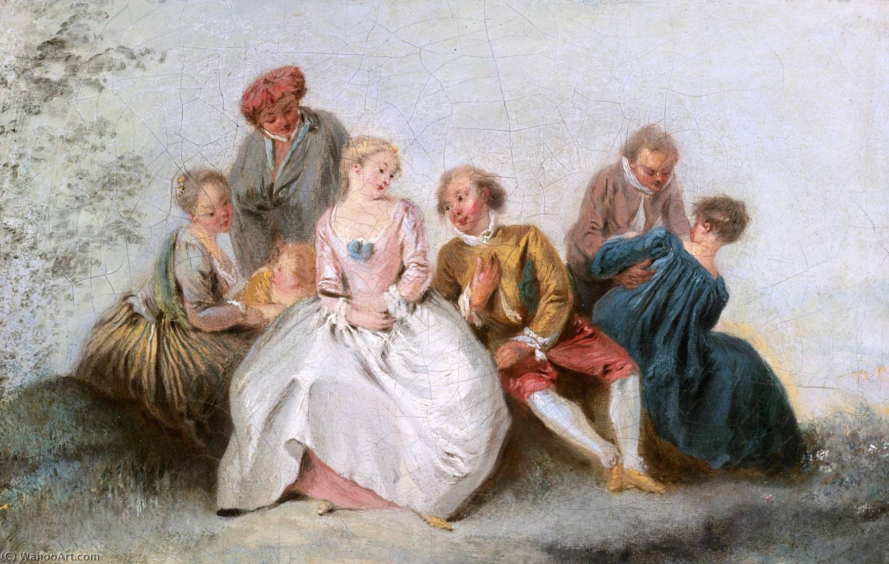 WikiOO.org - Encyclopedia of Fine Arts - Malba, Artwork Jean-Baptiste Pater - The Happy Lovers