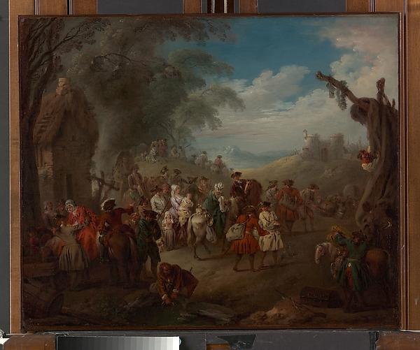 WikiOO.org - Encyclopedia of Fine Arts - Maľba, Artwork Jean-Baptiste Pater - Troops on the March