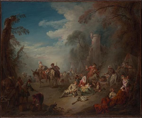 Wikioo.org - The Encyclopedia of Fine Arts - Painting, Artwork by Jean-Baptiste Pater - Troops at Rest