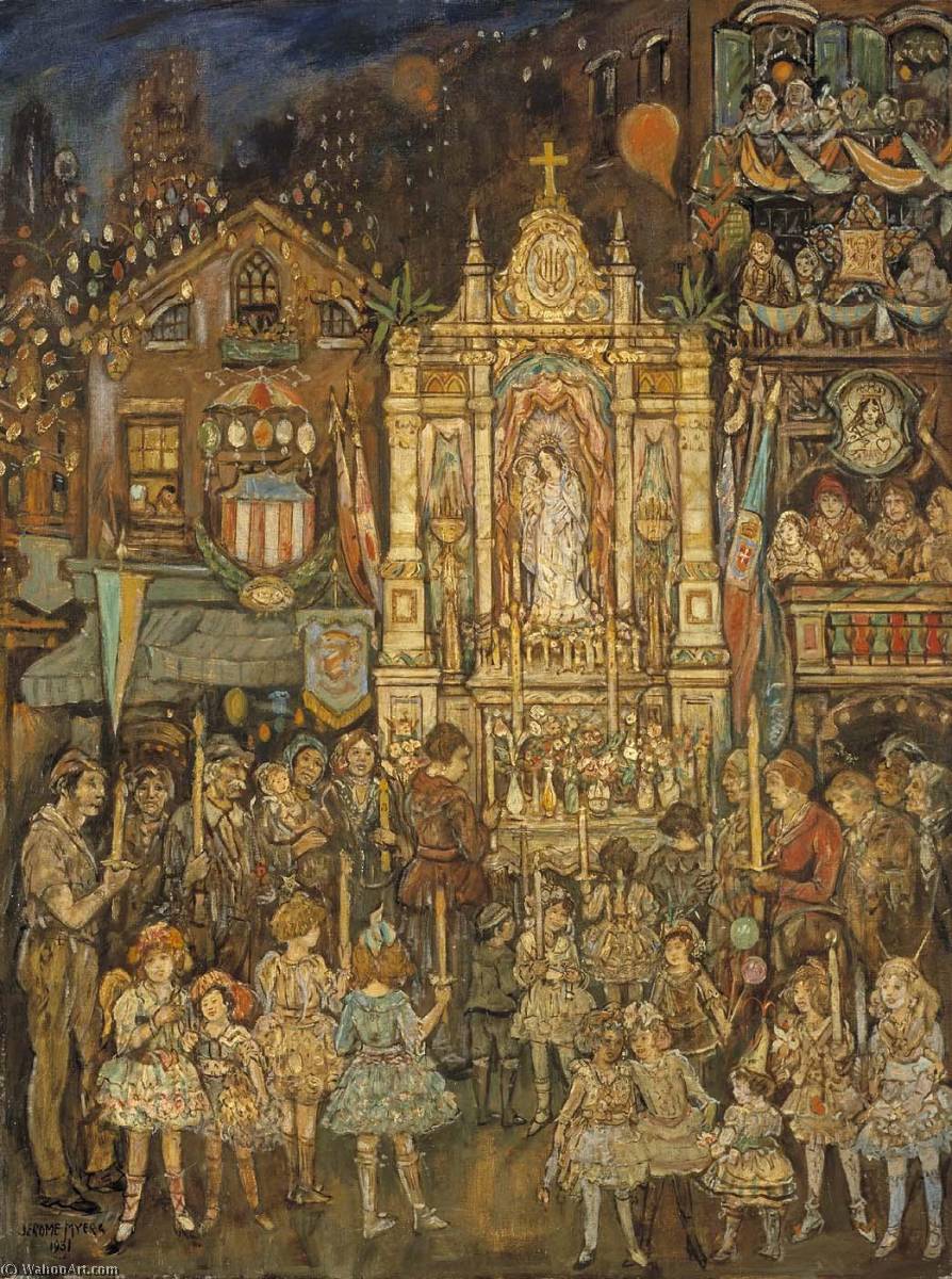WikiOO.org - Encyclopedia of Fine Arts - Maalaus, taideteos Jerome Myers - Street Shrine