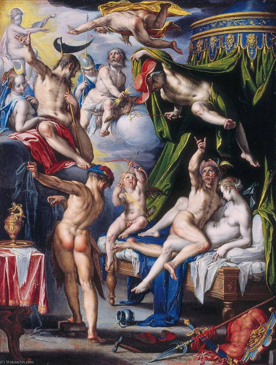 Wikioo.org – L'Enciclopedia delle Belle Arti - Pittura, Opere di Joachim Antonisz Wtewael - Marte e Venere Sorpreso da Vulcano