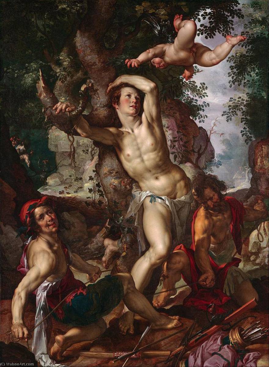 Wikioo.org - The Encyclopedia of Fine Arts - Painting, Artwork by Joachim Antonisz Wtewael - Martyrdom of Saint Sebastian
