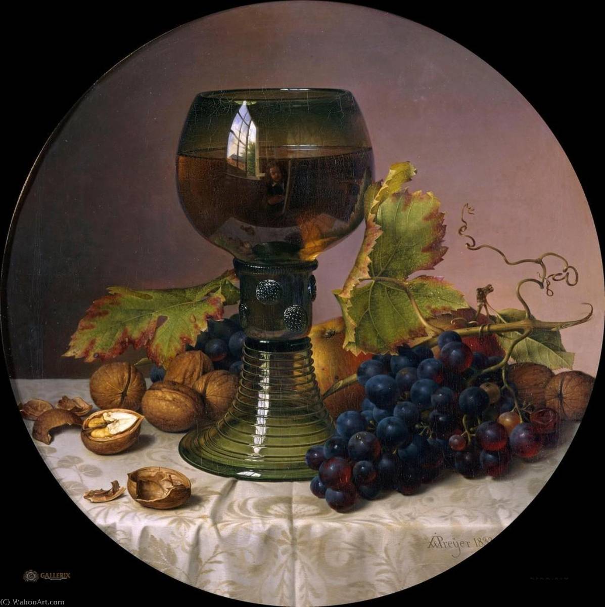 Wikioo.org - The Encyclopedia of Fine Arts - Painting, Artwork by Johann Wilhelm Preyer - Fruit Still life