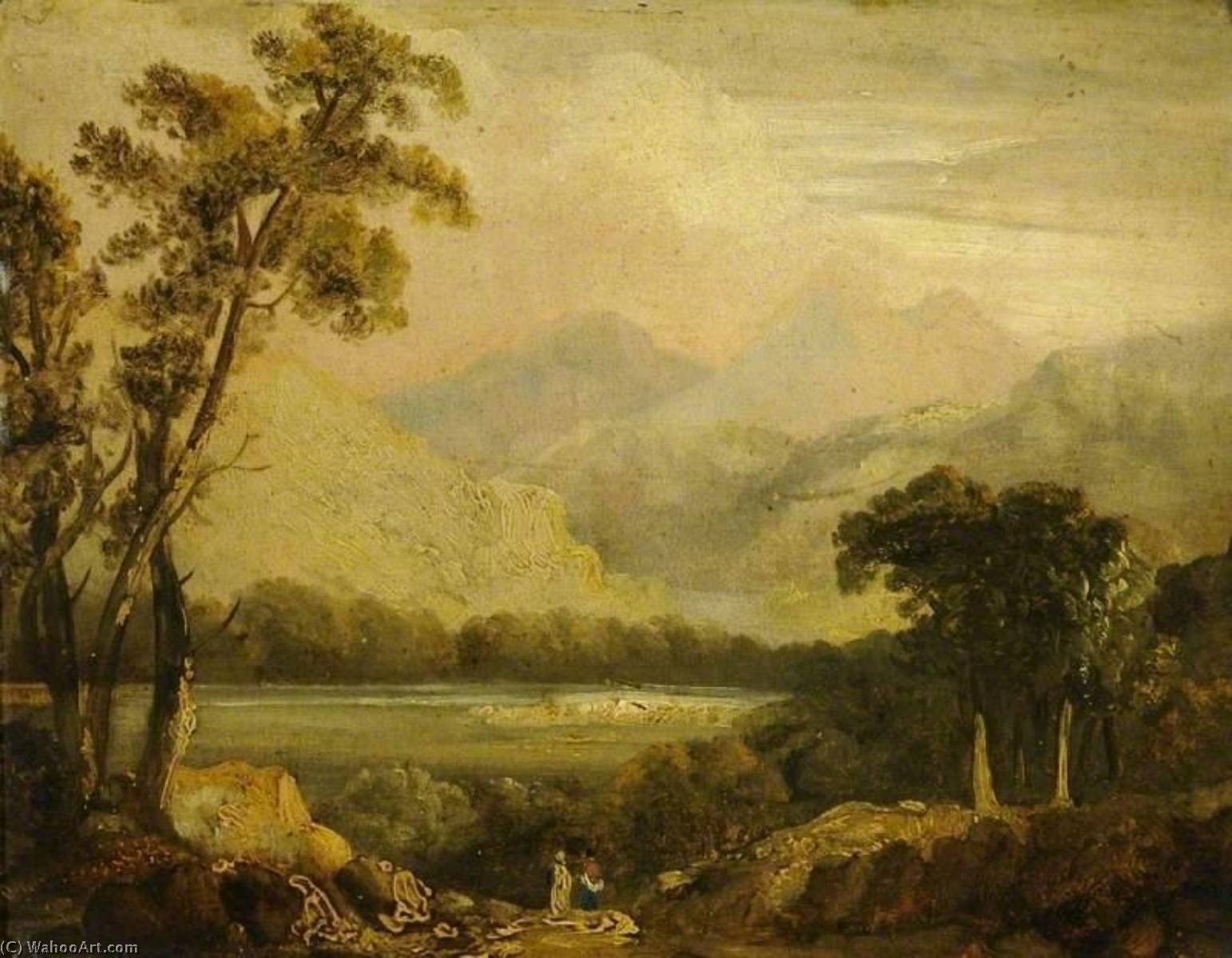 Wikioo.org - The Encyclopedia of Fine Arts - Painting, Artwork by John Crome - Landscape with a River
