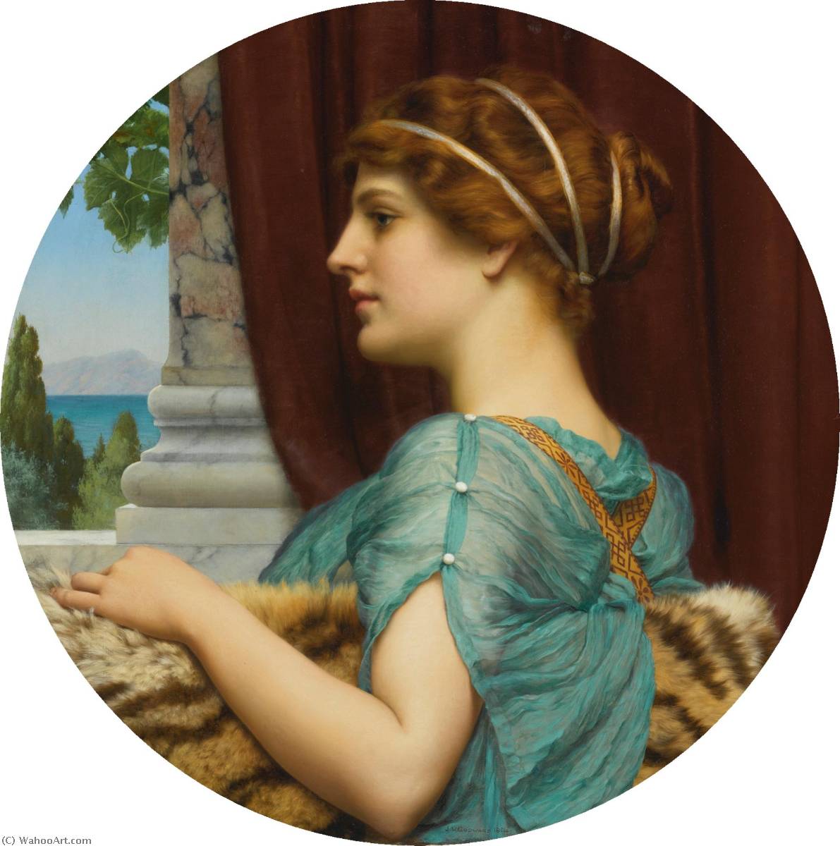 WikiOO.org - Enciclopédia das Belas Artes - Pintura, Arte por John William Godward - A Pompeian Lady