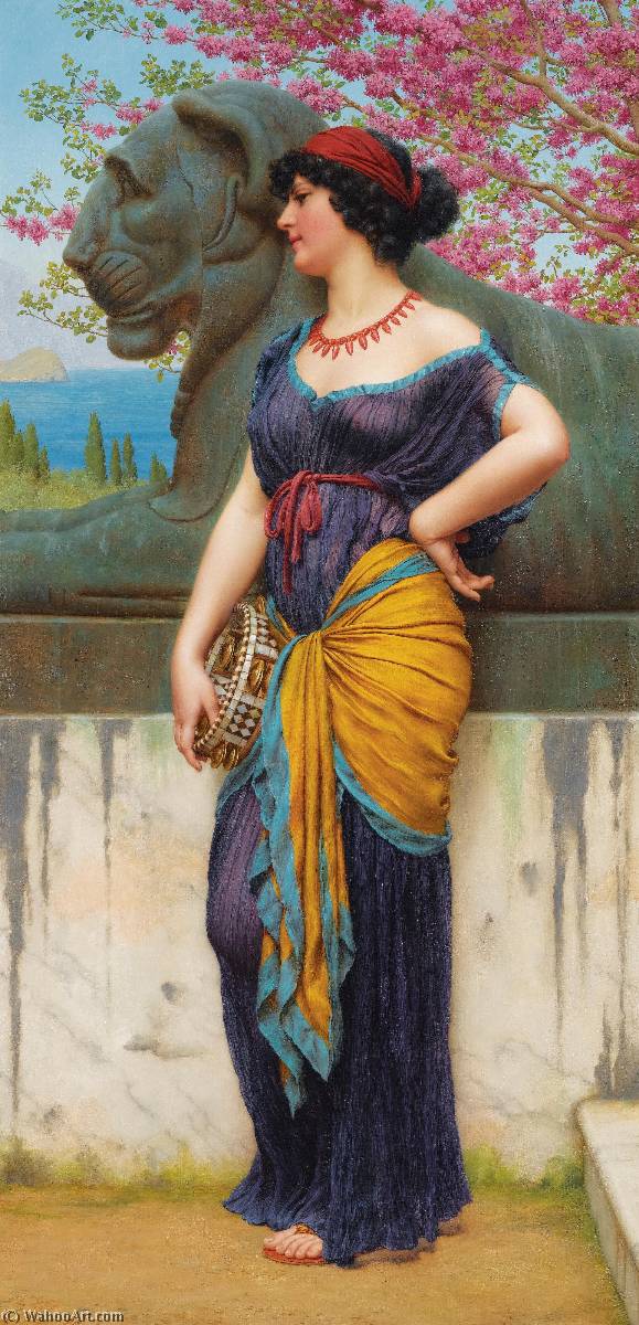 Wikioo.org - The Encyclopedia of Fine Arts - Painting, Artwork by John William Godward - In the Grove of the Temple of Isis