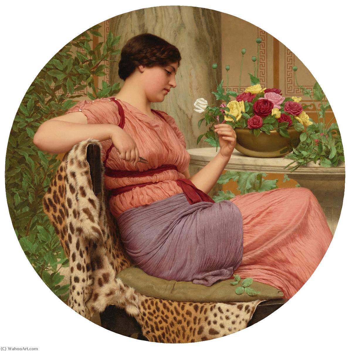 Wikioo.org - The Encyclopedia of Fine Arts - Painting, Artwork by John William Godward - The Time of Roses