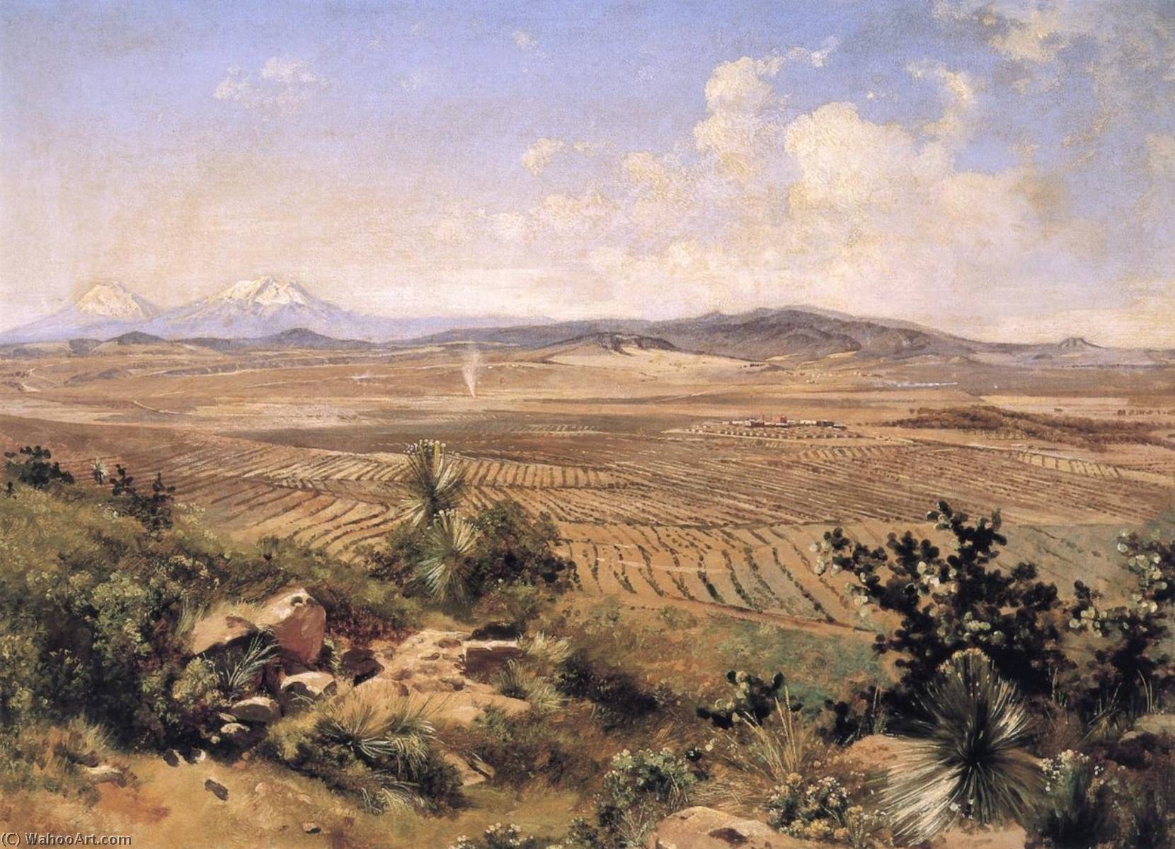 Wikioo.org – La Enciclopedia de las Bellas Artes - Pintura, Obras de arte de José María Velasco - Hacienda delaware Chimalpa