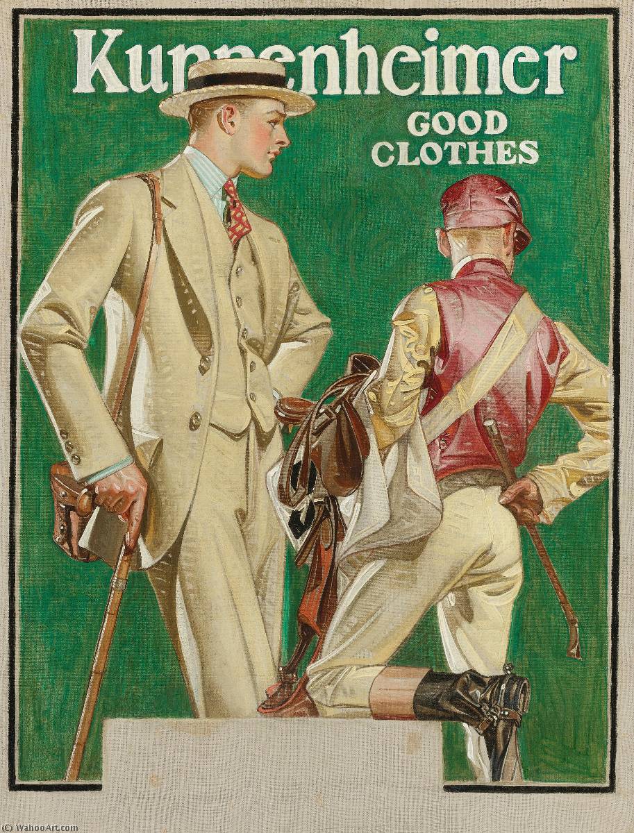 WikiOO.org - Encyclopedia of Fine Arts - Lukisan, Artwork Joseph Christian Leyendecker - Kuppenheimer Good Clothes (Man and Jockey)