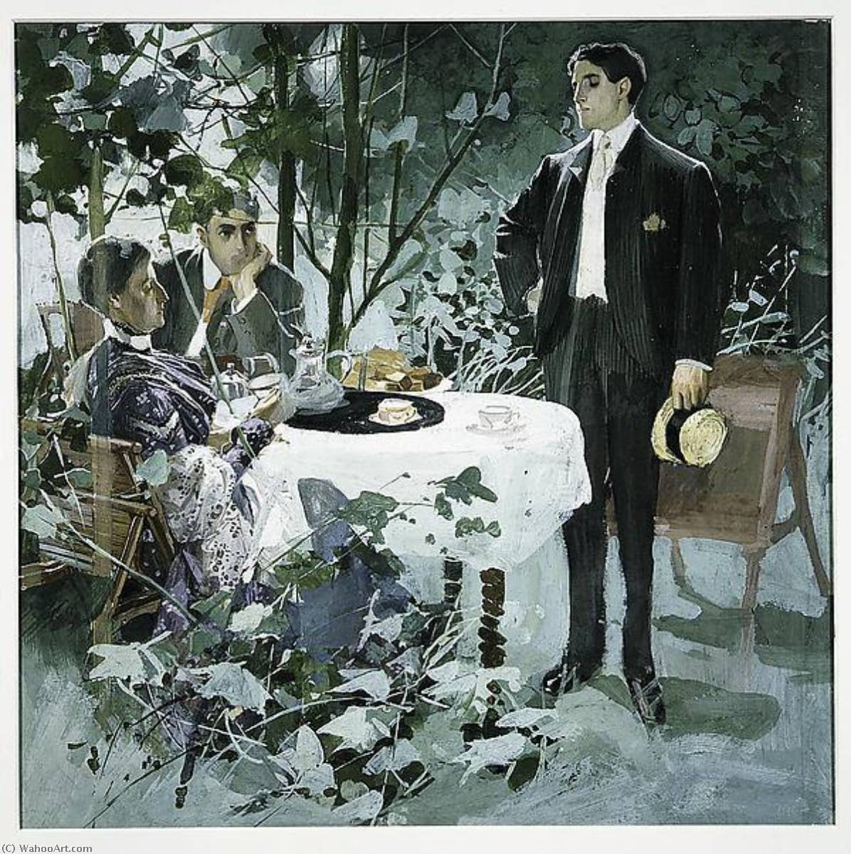 WikiOO.org - 百科事典 - 絵画、アートワーク Joseph Christian Leyendecker - お茶で