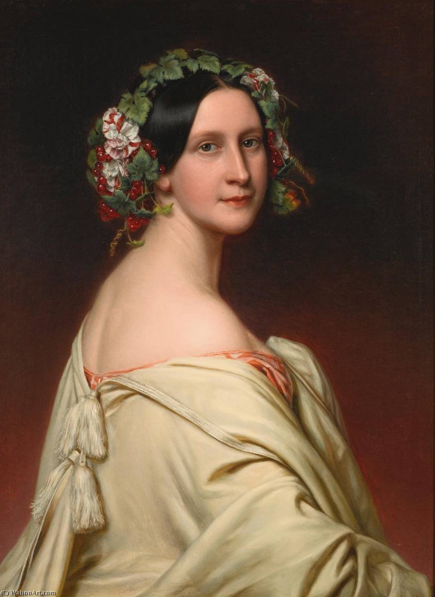 WikiOO.org - Enciclopédia das Belas Artes - Pintura, Arte por Joseph Karl Stieler - Portrait of Charlotte Baronin von Oven (1809 1891)