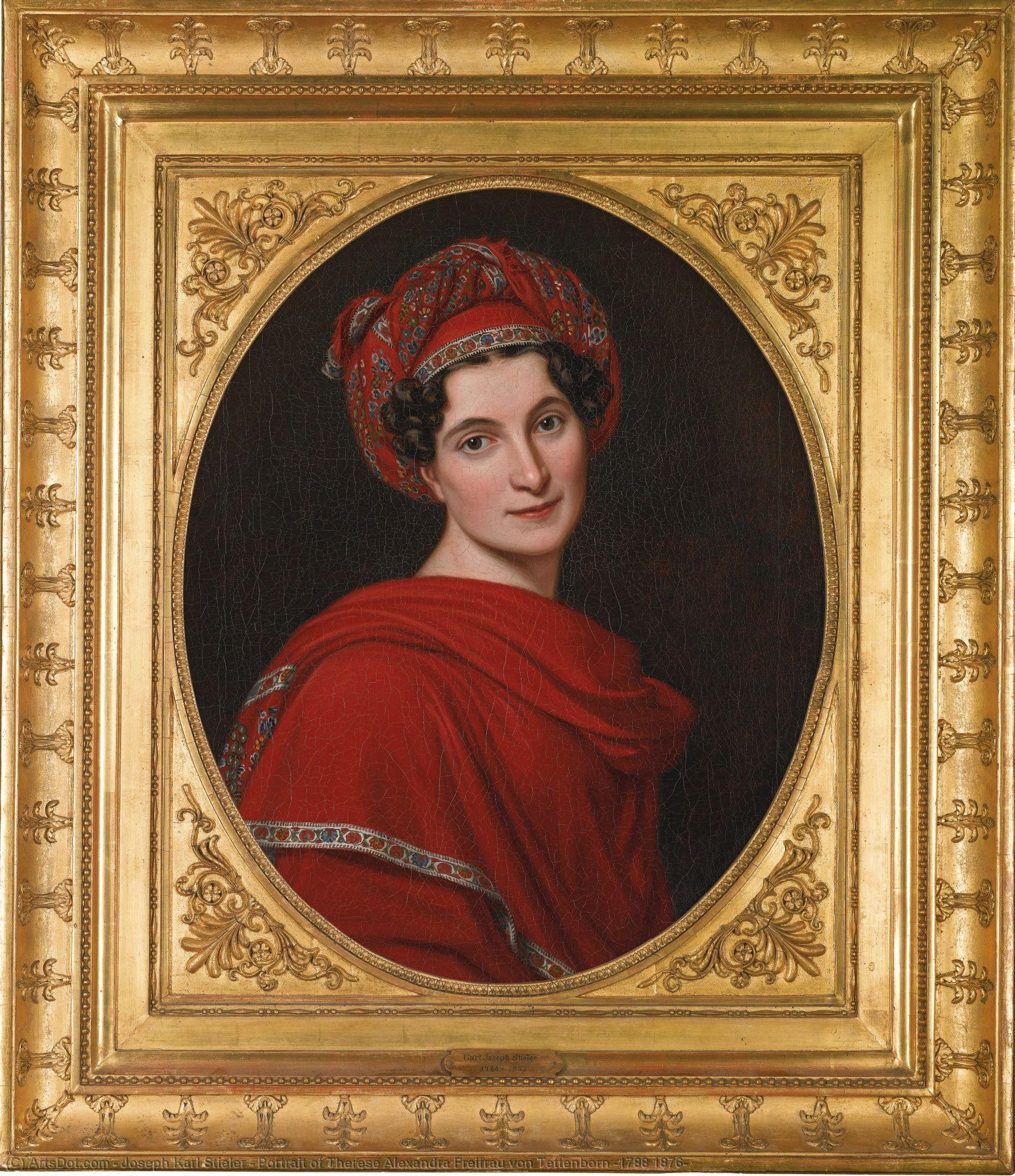 Wikioo.org - The Encyclopedia of Fine Arts - Painting, Artwork by Joseph Karl Stieler - Portrait of Therese Alexandra Freifrau von Tettenborn (1788 1876)