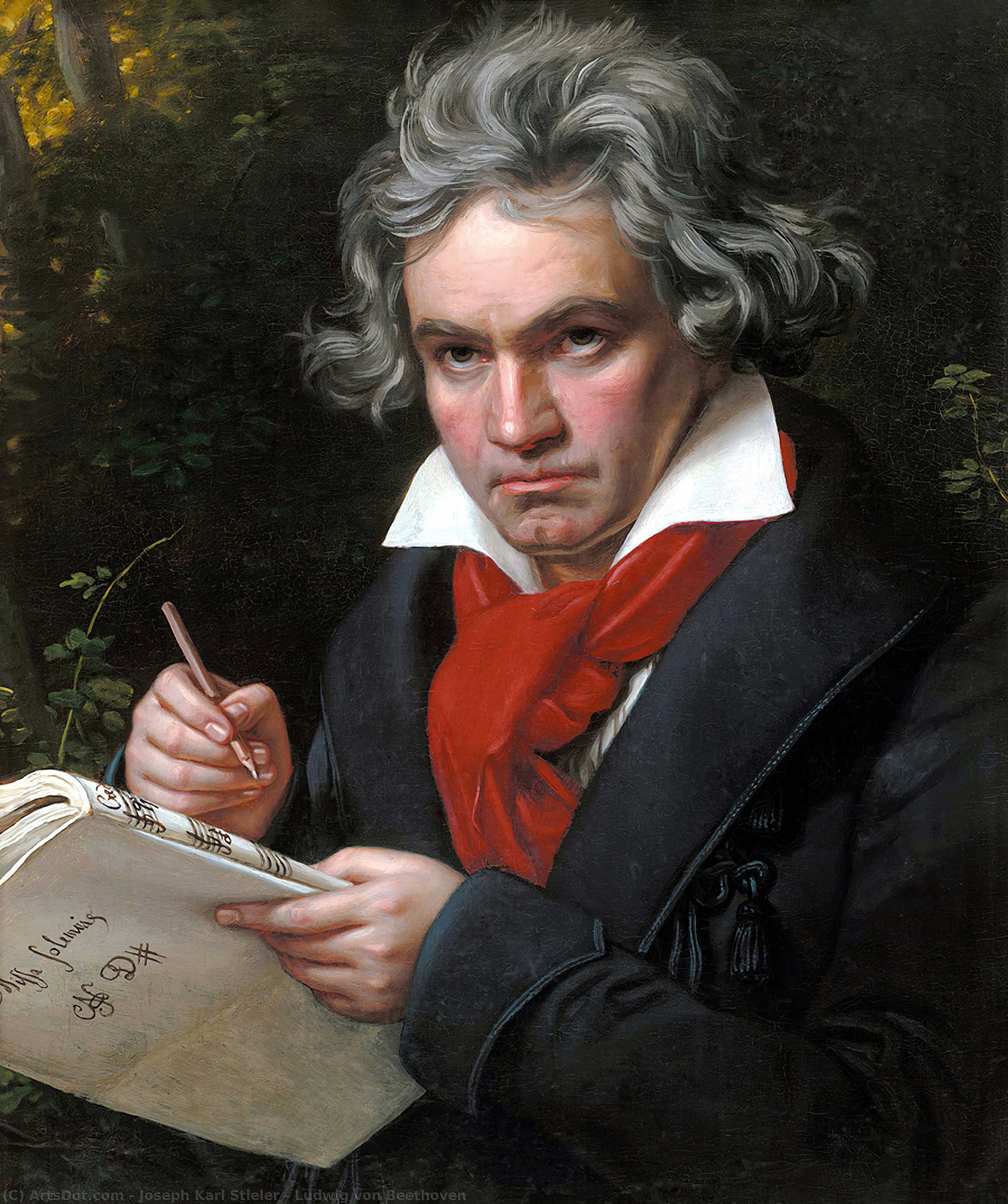 Wikioo.org - The Encyclopedia of Fine Arts - Painting, Artwork by Joseph Karl Stieler - Ludwig von Beethoven